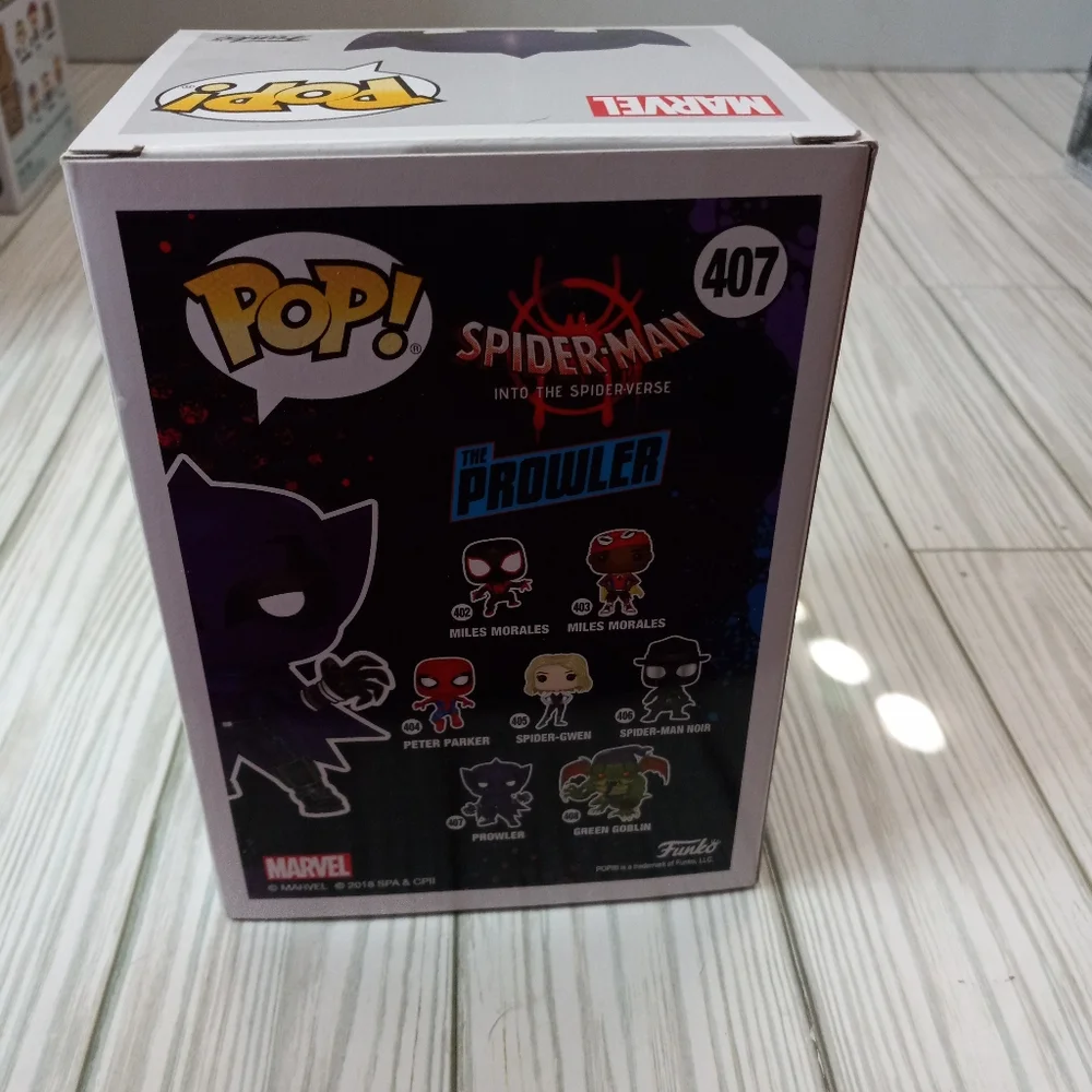 The Prowler Spider Man Into The Spider Verse Marvel Funko Pop Bobble Head #407